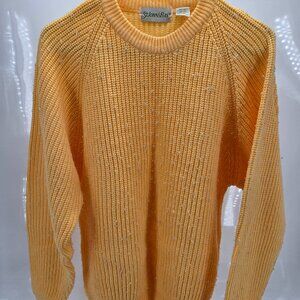 VINTAGE St Johns Bay Sweater Men XL Yellow Pullover Ribbed Classic 90s Raglan